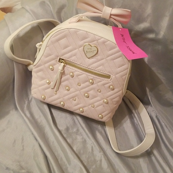 betsey johnson white backpack